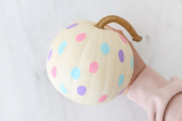 Pastel ghost dots all over pumpkin
