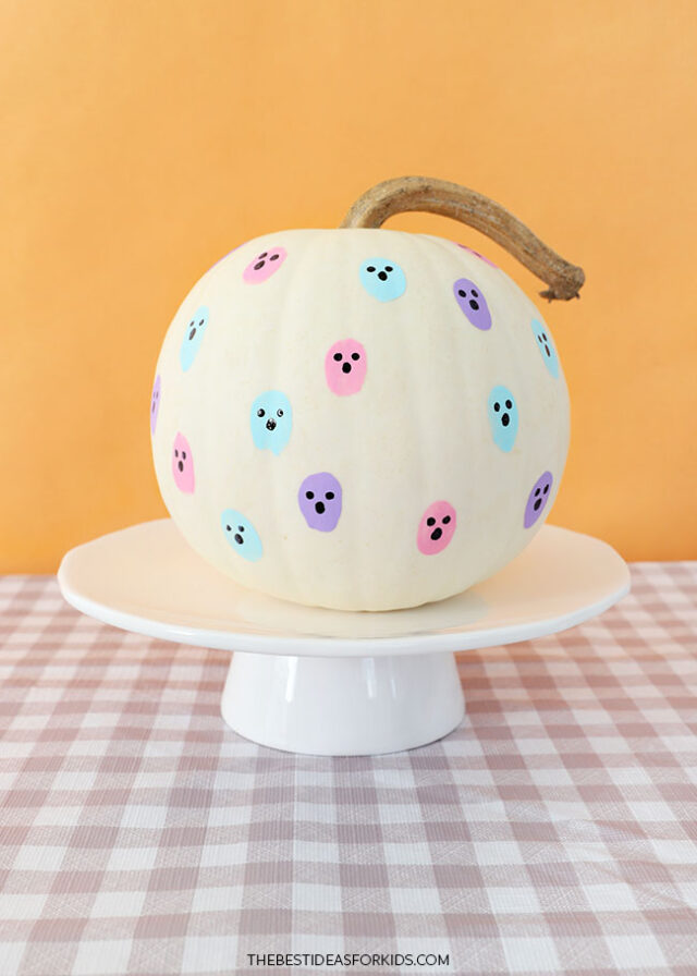 Thumb Print Painted Pumpkins