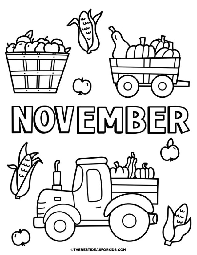 november harvest coloring page.