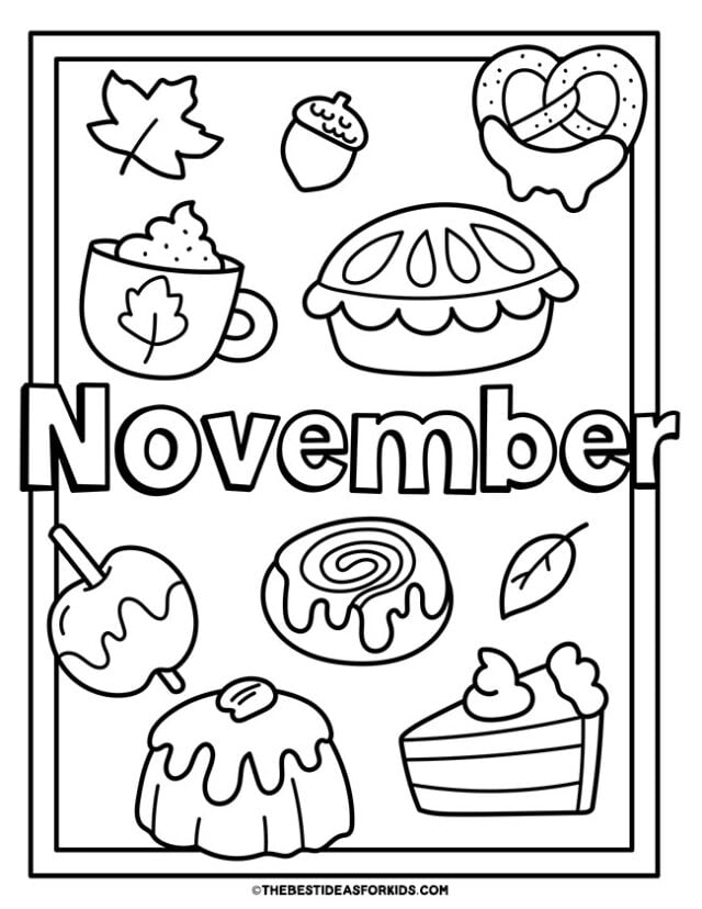 november treats coloring page