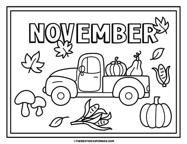 november truck coloring page