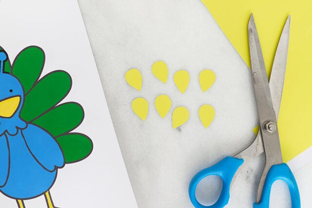 Cut out yellow feather details