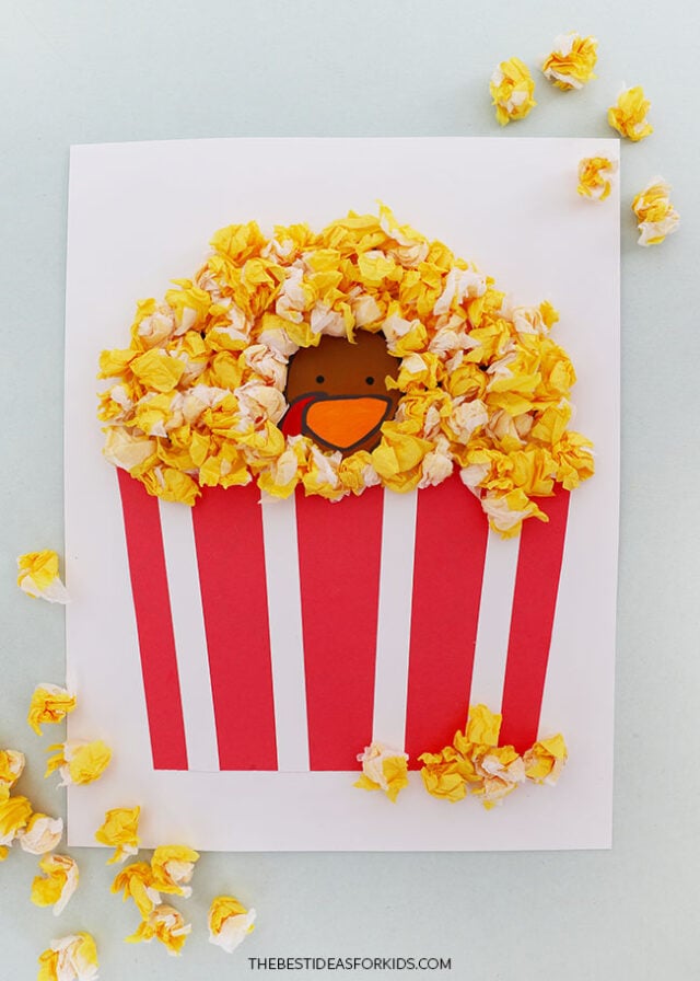 Disguise a Turkey Popcorn Craft