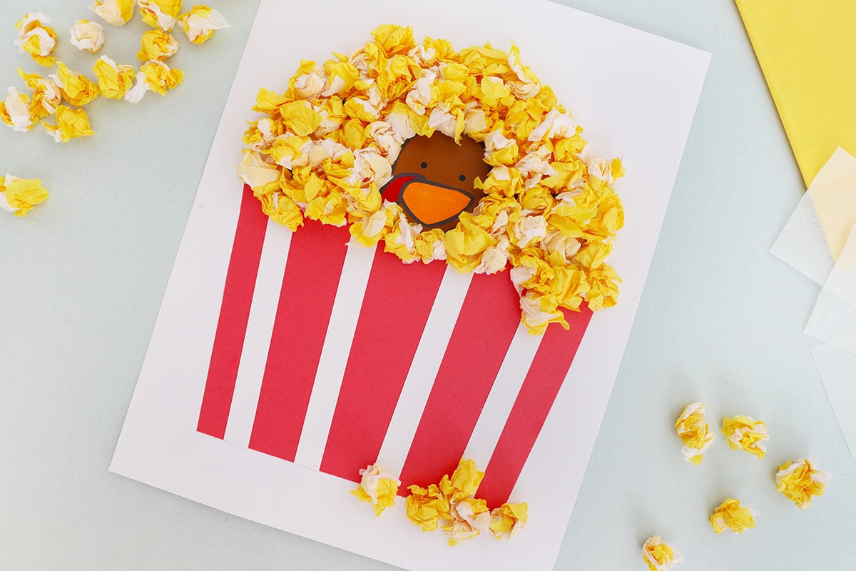 popcorn turkey disguise (free template) - the best ideas for kids