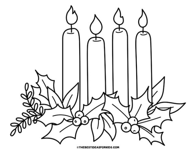 simple advent candles coloring page