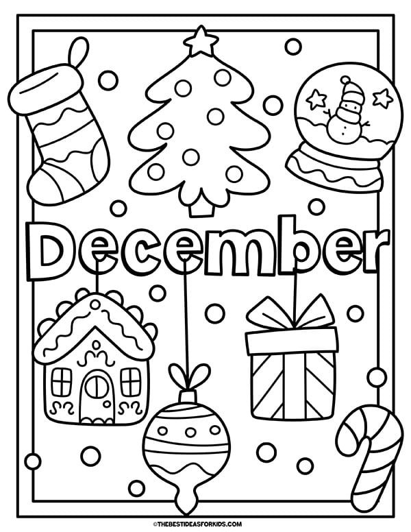December Coloring Page for Kids