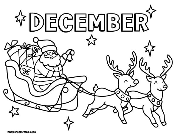 December Santa Coloring Page