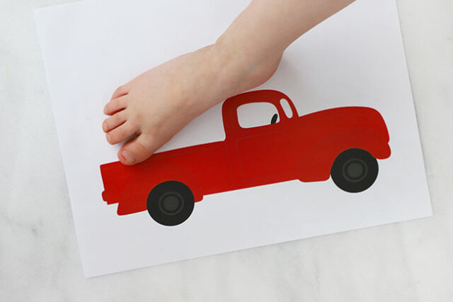 Foot stamping onto truck page