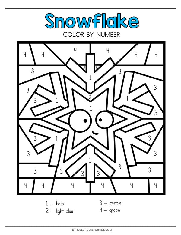 Cute Snowflake Color by Number