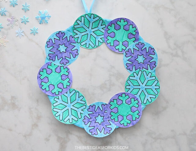 Free Printable Paper Plate Snowflake Wreath