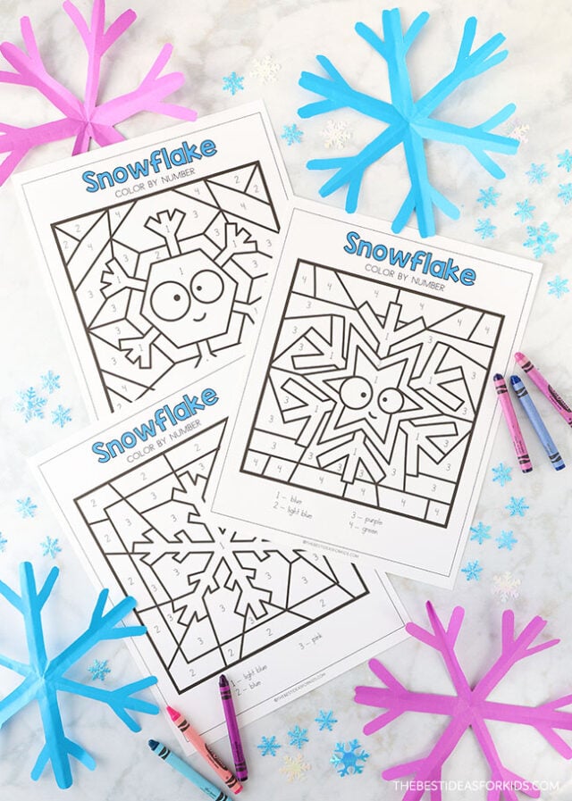 Free Printable Snowflake Color by Number
