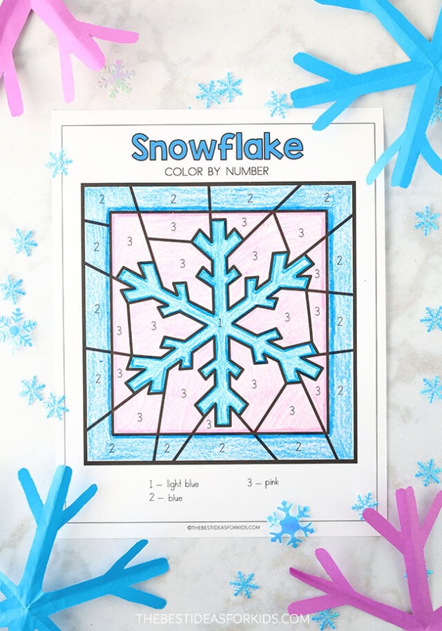 Snowflake Printable Color by Number
