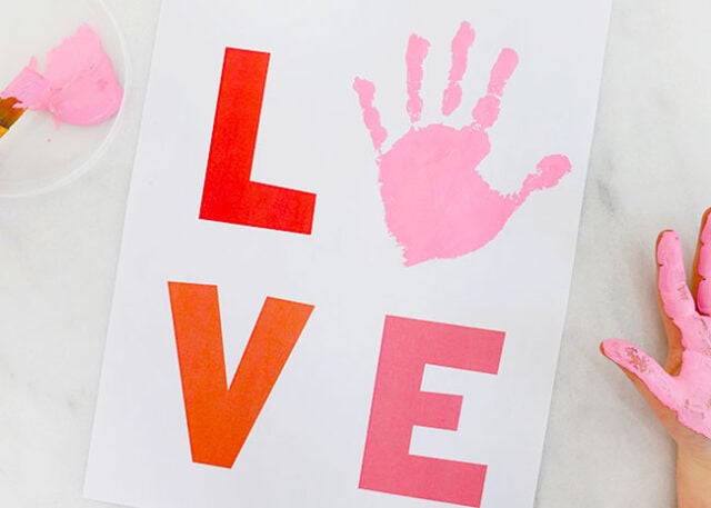 Handprint on LOVE paper
