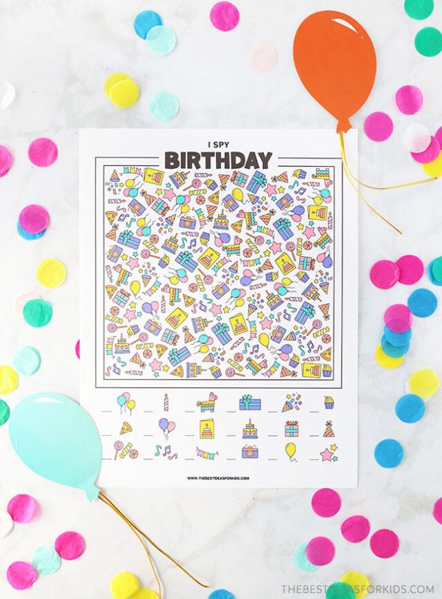Birthday I Spy for Kids