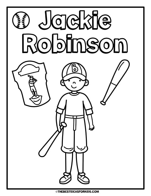 Jackie Robinson Coloring Page