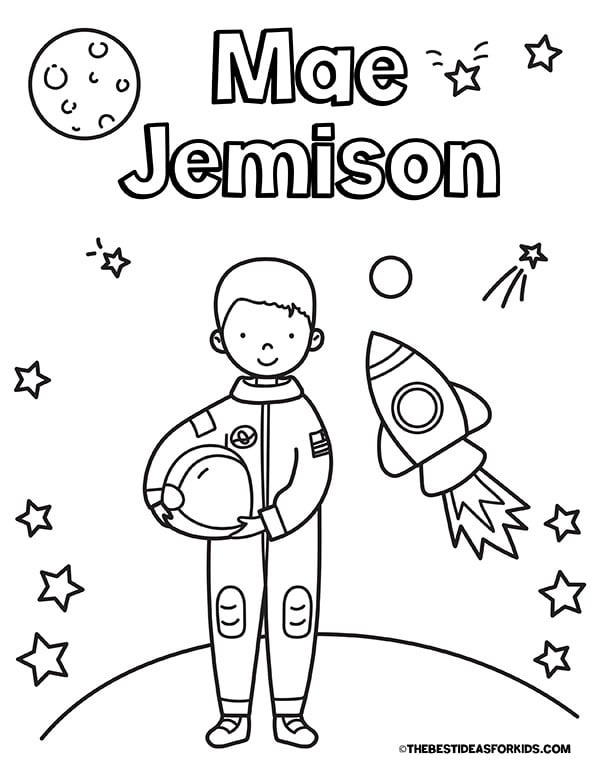 Mae Jemison Coloring Page