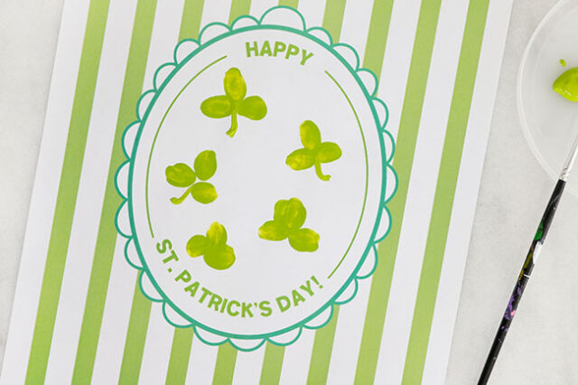 Painting stems on shamrocks