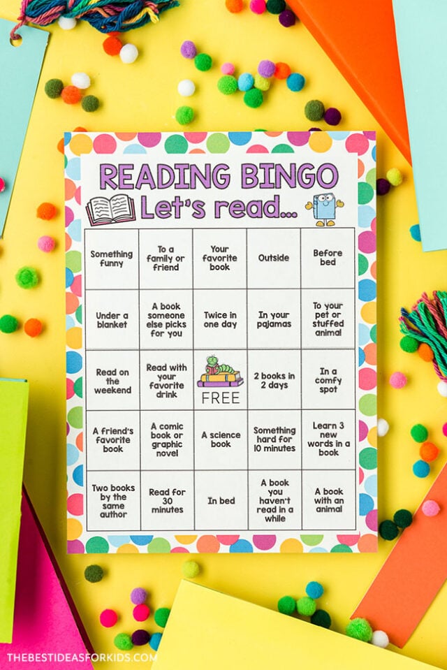 Reading Bingo Card for Kids