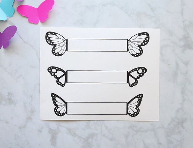 3D Butterfly Bookmark Templates