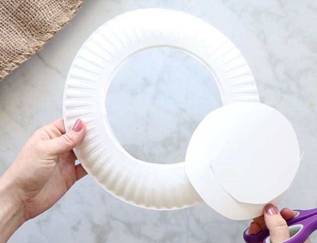 Cut Paper Plate for Wreath
