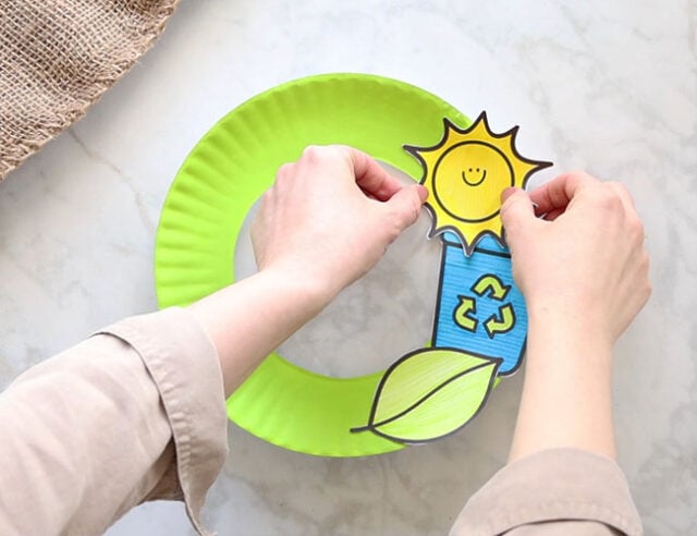 Glue Templates to Paper Plate