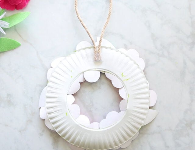 Add Twine to Back of Paper Plate