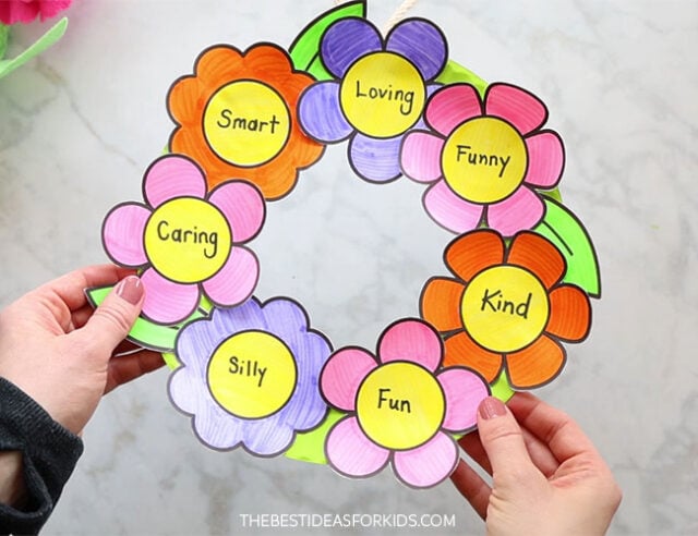 Flower Paper Plate Wreath Craft