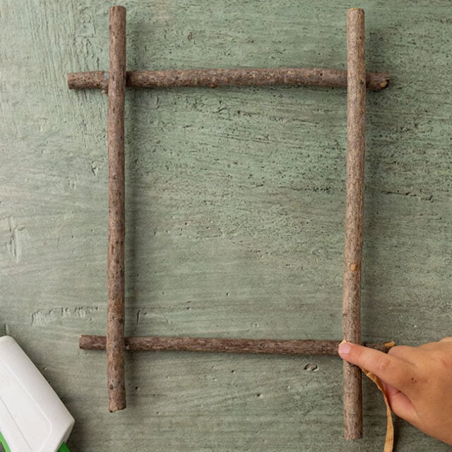 Hot Glue RIbbon to Sticks