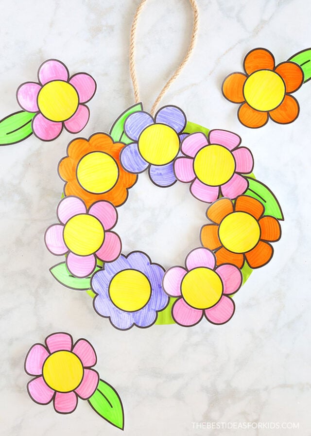 Paper Plate Flower Wreath
