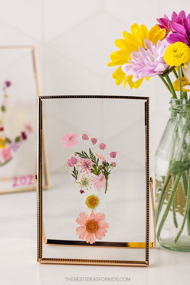 Pressed Flower Footprint Keepsake