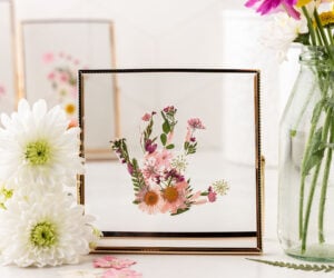 Pressed Flower Handprint Keepsake