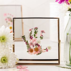 Pressed Flower Handprint Keepsake