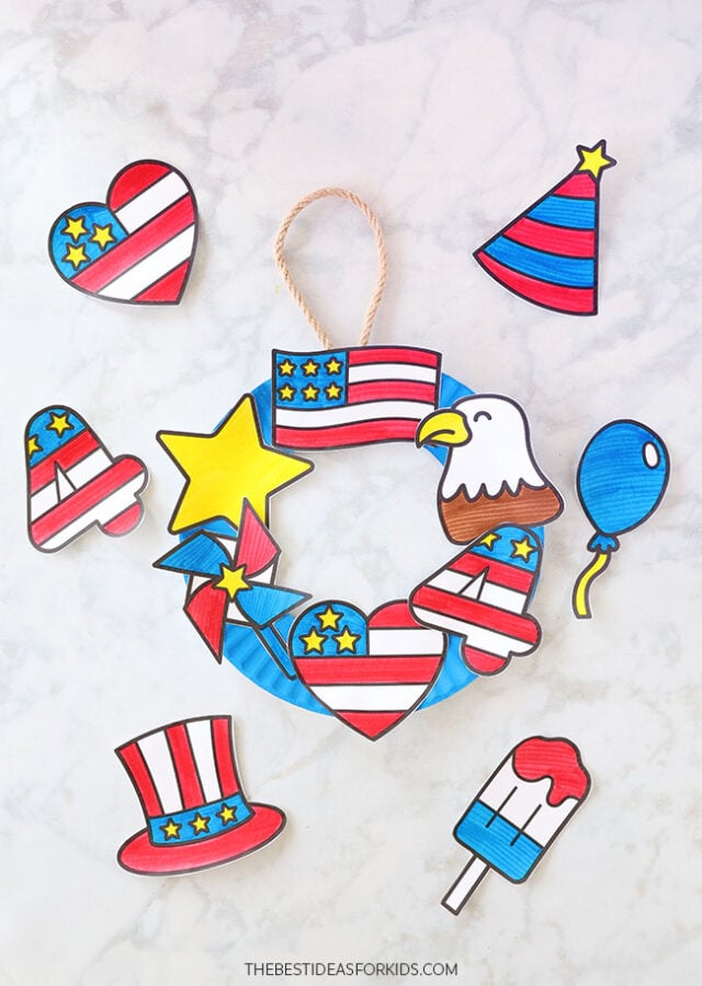 Free Printable 4th of July Wreath