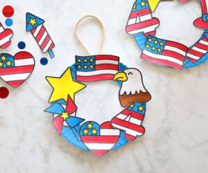 4th of July Paper Plate Wreath