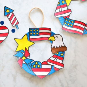 4th of July Paper Plate Wreath