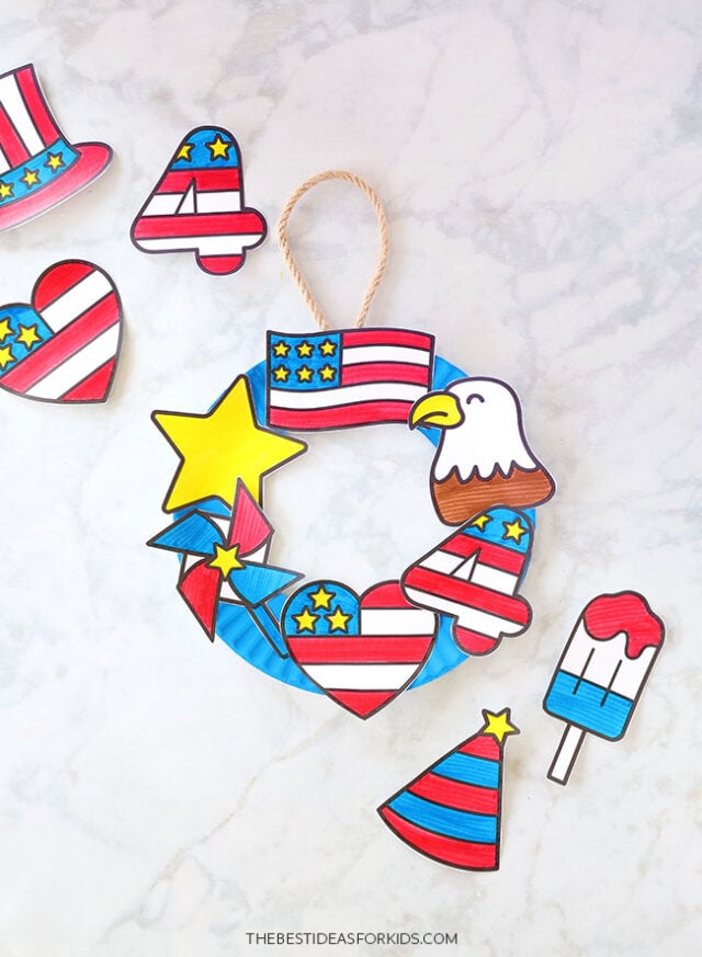 Patriotic Paper Plate Wreath