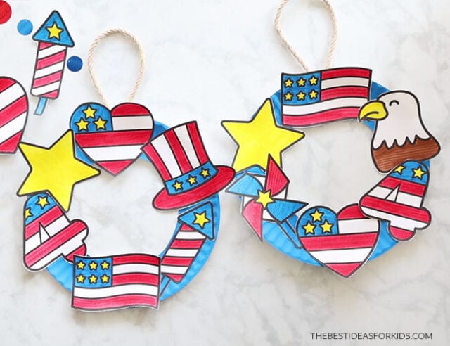 Printable 4th of July Wreath