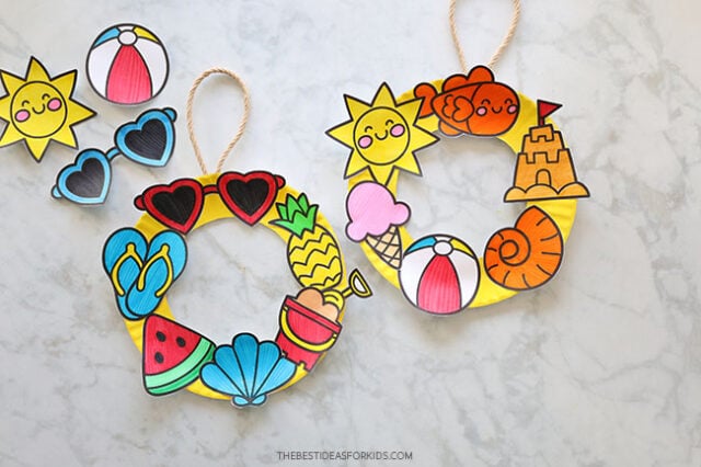Printable Summer Wreath Craft