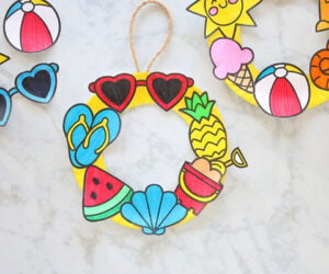 Summer Papaer Plate Wreath