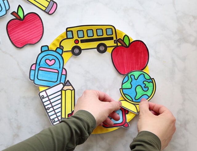 Glue back to school templates on