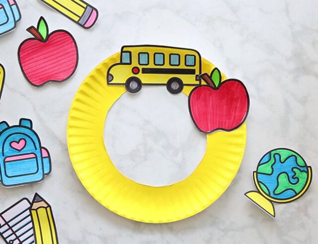 Glue templates to paper plate