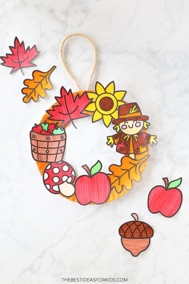 Fall Wreath Paper Plate Craft