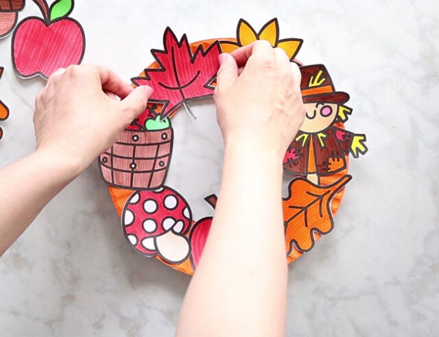 Glue templates to paper plate