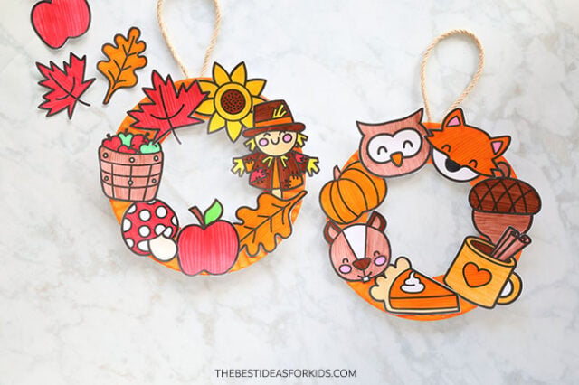Kids Wreath Craft for Fall