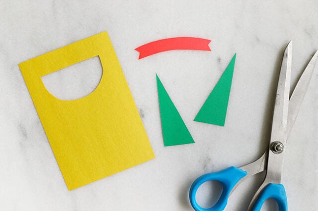 Cut out paper crayon box pieces