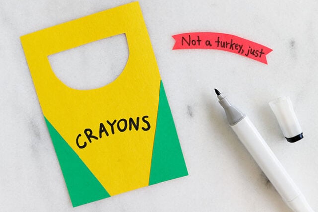 Marker details on paper crayon box