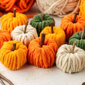 Paper Roll Yarn Pumpkins