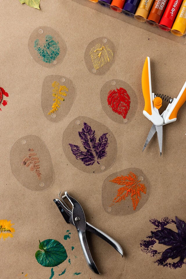 cut out and hole punch leaves